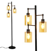 Depuley 3-Light Industrial Tree Floor Lamp, Standing Lamp with Elegant Amber Glass Shade, Bulbs Included - WS-MNF34-60B 6 | Depuley